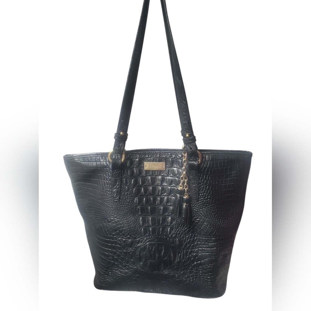 Black Melbourne Brahmin Shoulder Bag W/Tassels